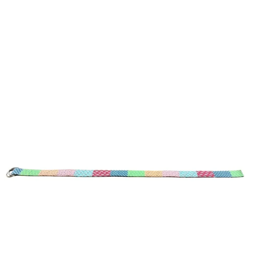 Vineyard Vines Womens Patchwork D-Ring Belt Multicolor Nautical Cotton 40.5
